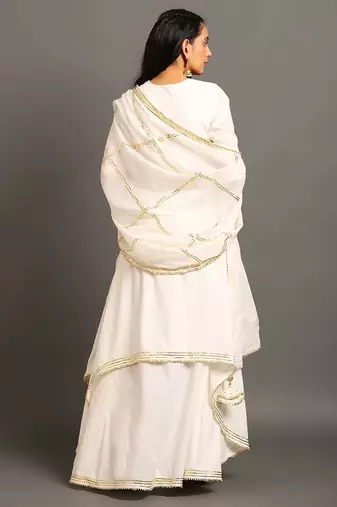 White cotton white saira double layered dress