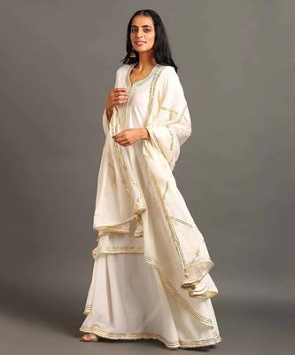 White cotton white saira double layered dress 3