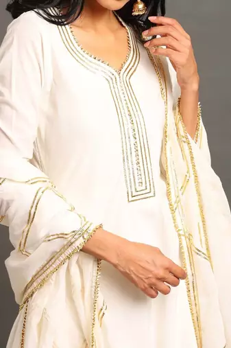 White cotton white saira double layered dress