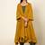 Army green/ musterd cotton linen olive sufi saanjh jumpsuit with overlay