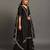 Black cotton black saira double layered dress