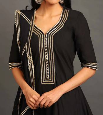 Black cotton black saira double layered dress 5