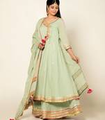 Mint mulmul mint atrangi anarkali set