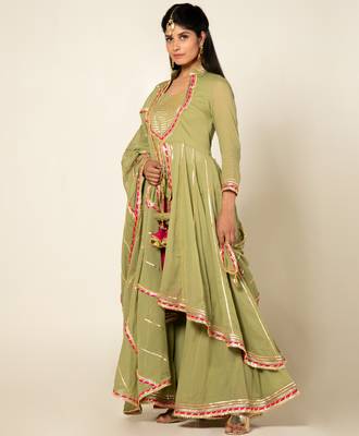 Pista mulmul harit meera sharara set 3