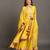 Lime green mulmul yellow jodha anarkali sharara set