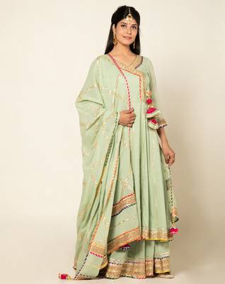 Mint mulmul mint atrangi anarkali set 4