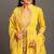 Lime green mulmul yellow jodha anarkali sharara set