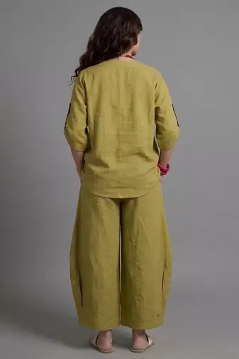 Olive cotton linen olive comfort co-ord set