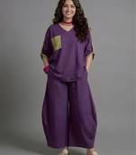 Plum cotton linen plum comfort co-ord set