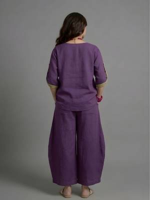 Plum cotton linen plum comfort co-ord set 2