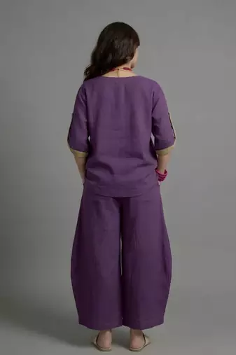Plum cotton linen plum comfort co-ord set