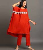 Orange cotton silk orange free spirit co-ord set