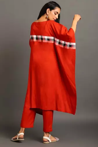 Orange cotton silk orange free spirit co-ord set