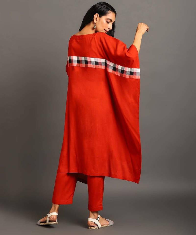 Orange cotton silk orange free spirit co-ord set