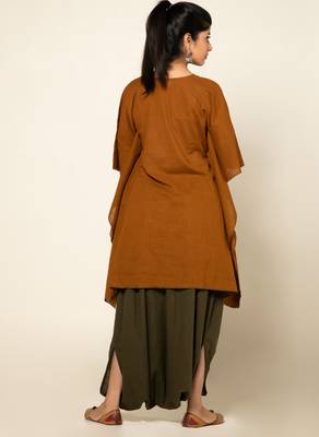 Mustard/army green cotton linen mustard sufi sage co-ord set 2