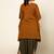 Mustard/army green cotton linen mustard sufi sage co-ord set