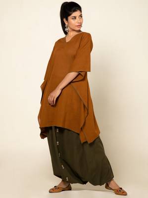 Mustard/army green cotton linen mustard sufi sage co-ord set 4