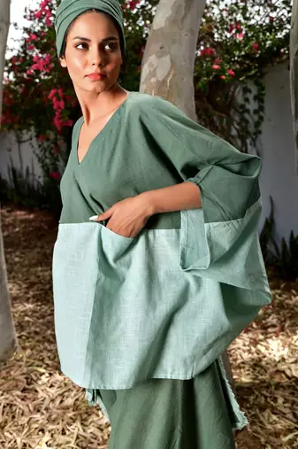 Mint / sage green cotton linen minty noora  co-ord set