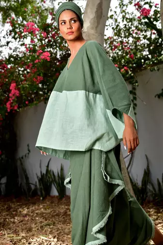 Mint / sage green cotton linen minty noora  co-ord set