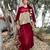 Maroon/ beige cotton linen cherry noora  co-ord set