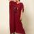 Maroon cotton linen maroon boho chic long jumpsuit