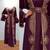 Luxurious Burgundy Kaftan With Gold Work Stitched Dress