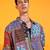  men's polyester floral placement printed regular shirt (multi)