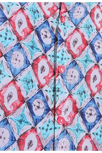  men's polyester geomatrical printed regular shirt (multi)