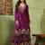 Purple chiffon embroidered gharara set
