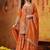 Orange tissue weaved gharara set