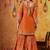 Orange tissue weaved gharara set