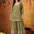 Green crepe embroidered gharara set