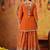 Orange crepe embroidered gharara set