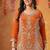 Orange crepe embroidered gharara set
