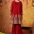 Maroon chiffon embroidered gharara set