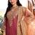 Brown organza embroidered sharara set