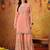 Peach chiffon embroidered sharara set