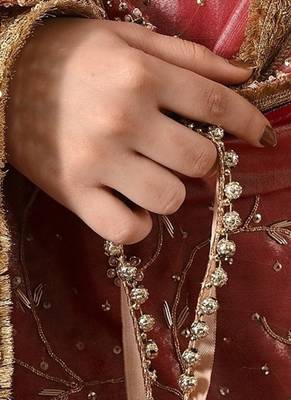 Pink tissue embroidered gharara set 5