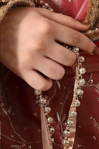 Pink tissue embroidered gharara set