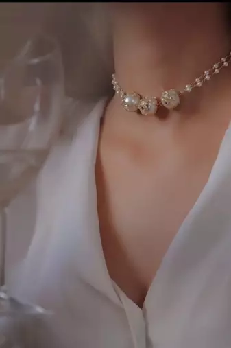 Kiran double-strand gold-toned beaded necklace