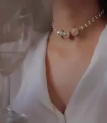 Kiran double-strand gold-toned beaded necklace