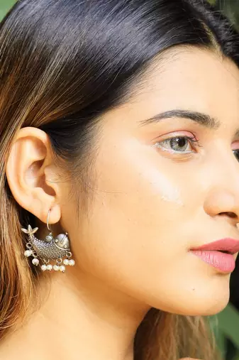 german silver fish hook earrings