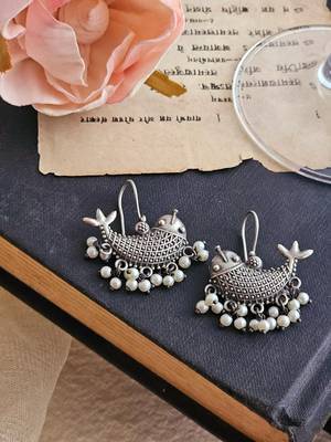 german silver fish hook earrings 2