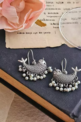 german silver fish hook earrings
