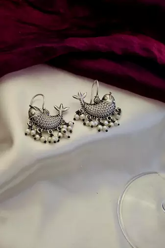 german silver fish hook earrings
