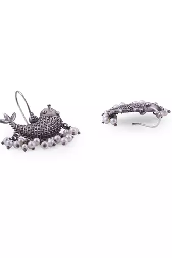 german silver fish hook earrings