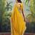 Yellow georgette embriodered lace saree with blouse piece.