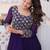 Purple faux georgette zari pipe embroidered work designer gown
