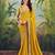 Yellow georgette embriodered lace saree with blouse piece.