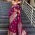 wine soft art silk banarasi jacuard work designer party wear saree with unstitched blouse piece
